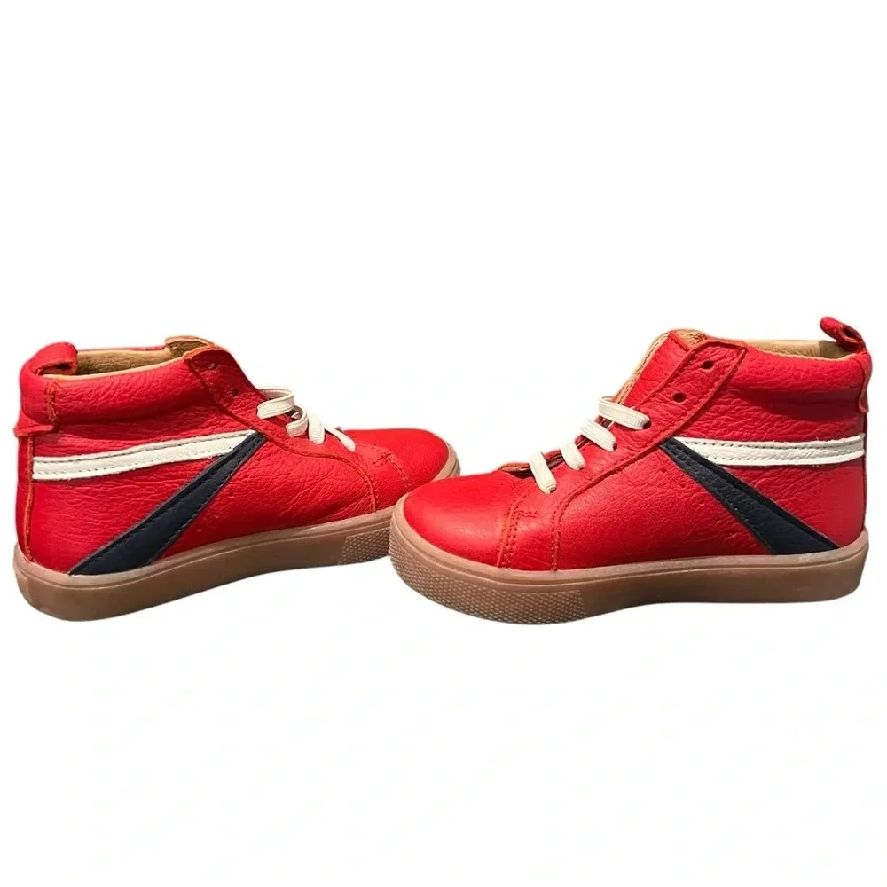 Freshly Picked HI Top sneaker Unisex toddler 7T Leather- pull on elastic laces